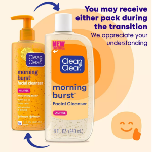 Clean & Clear Morning Burst Oil-Free Facial Cleanser with Brightening Vitamin C for all Skin Types - 8 fl oz